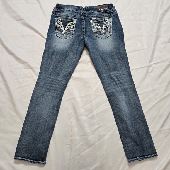 VIGOSS Denim Jeans The Dublin Boyfriend Blingy Women's Sz 7-8 / 28 Embroidered - Picture 10 of 11